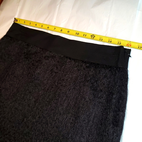 MILLY of New York New Mini Skirt Ribbon Waist Trim Wool Mohair BLACK Women's 10 - Picture 10 of 12
